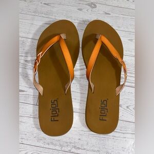 Flojos Serenity Flip Flop Sandals Tan Womens Size 6
